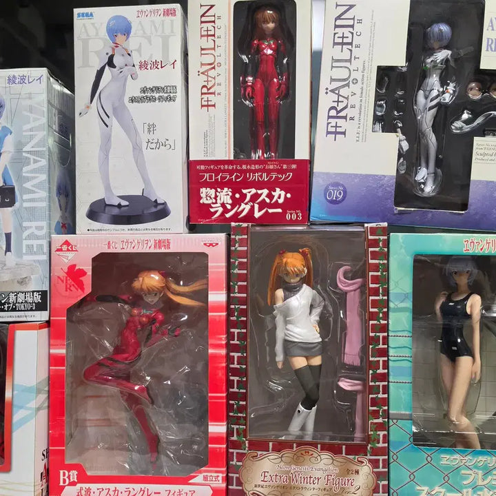 [BUNJANG] Evangelion Figure Bundle Set (8 Types) - Rei &amp; Asuka / [정품] 에반게리온 피규어 8종 일괄 판매 / 레이 아스카