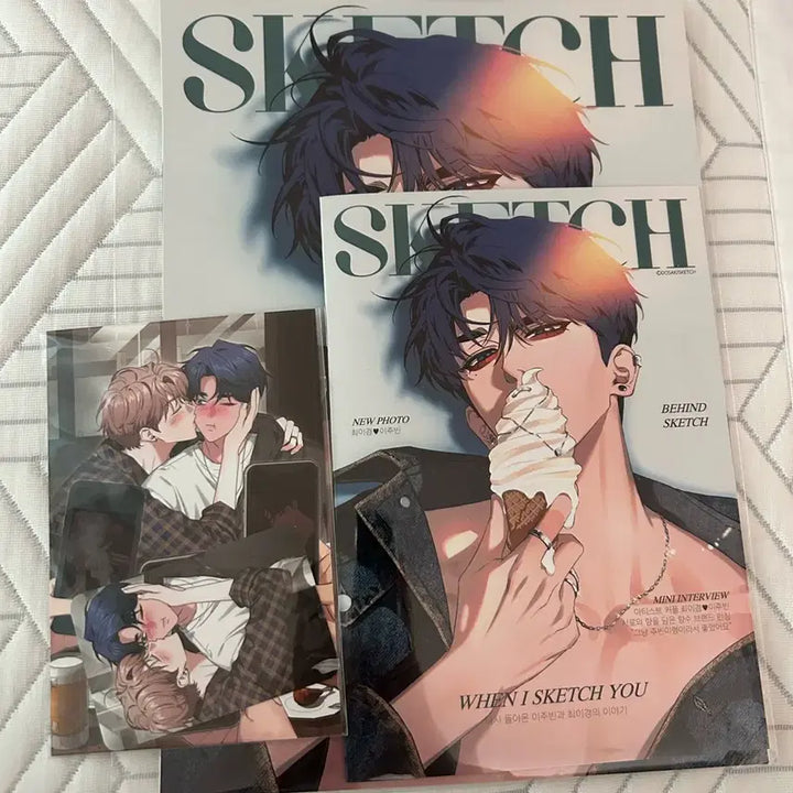 [BUNJANG] DOSAK Sketch Temperature-Sensitive Postcard Set Mini Magazine Poster Beon Cafe Bundle Set / 도삭 스케치 변온 엽서 세트 미니잡지 포스터 비온카페 일괄