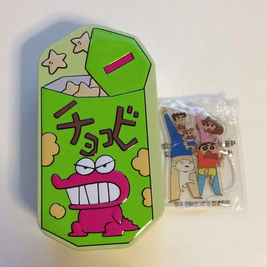[BUNJANG] Crayon Shin-chan Chocobi Tin Case Acrylic Stand Set / 짱구는못말려 초코비 틴케이스 아크릴 스탠드 세트