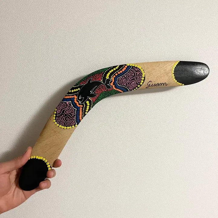[BUNJANG] Guam Boomerang with Native Pattern and Dolphin / 괌 현지 부메랑