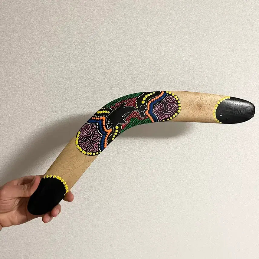[BUNJANG] Guam Boomerang with Native Pattern and Dolphin / 괌 현지 부메랑