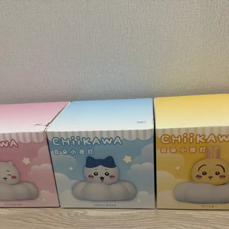 [BUNJANG] Chiikawa Usagi Cloud Figure Mood Lamp Set / 3종 세트 치이카와 먼작귀 구름 피규어 무드등 치이카와 하치와레 우사기 일괄