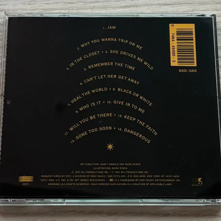[BUNJANG] Michael Jackson Dangerous 1991 US CD / 마이클 잭슨 MICHAEL JACKSON Dangerous 데인저러스 CD 미국반 1991 앨범 음반 시디