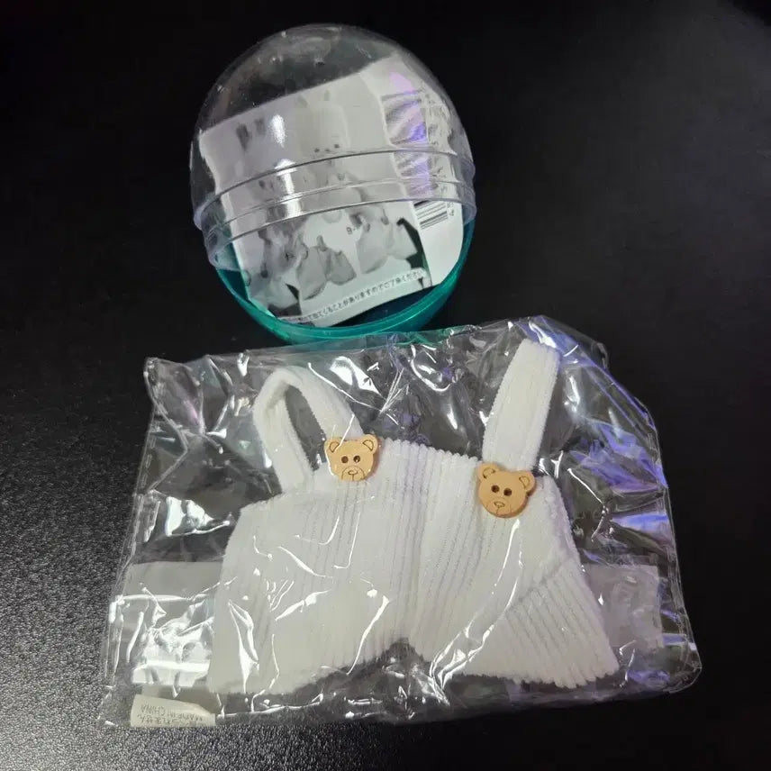 [BUNJANG] Rabbit Doll Clothes White Overalls / 토끼의 인형 옷 가챠 하얀색 멜빵