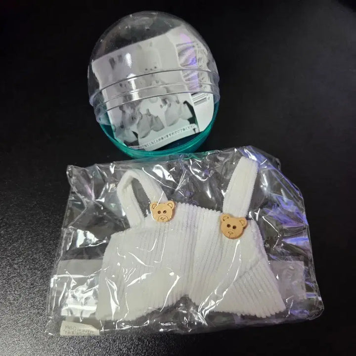 [BUNJANG] Rabbit Doll Clothes White Overalls / 토끼의 인형 옷 가챠 하얀색 멜빵