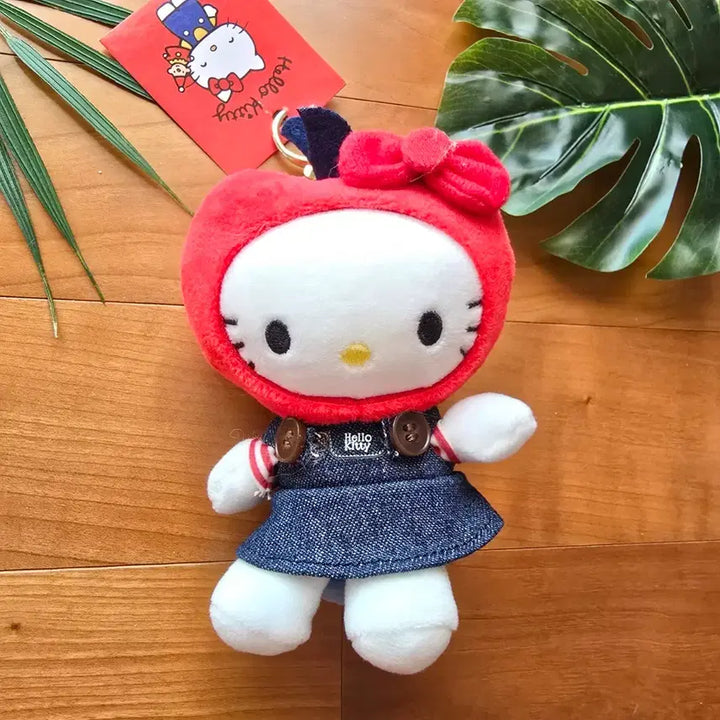 [BUNJANG] Hello Kitty Apple Hat Keychain / (새상품) 사과 탈을 쓴 헬로키티 키링