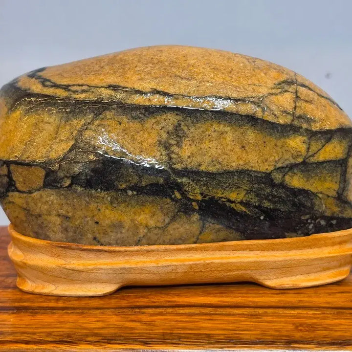 [BUNJANG] Namhan River Calligraphy Stone with Good Texture and Expressive Humor / 26092736 석질이 좋고 농담이 표현된 남한강 세필 문양석 수석 팝니다