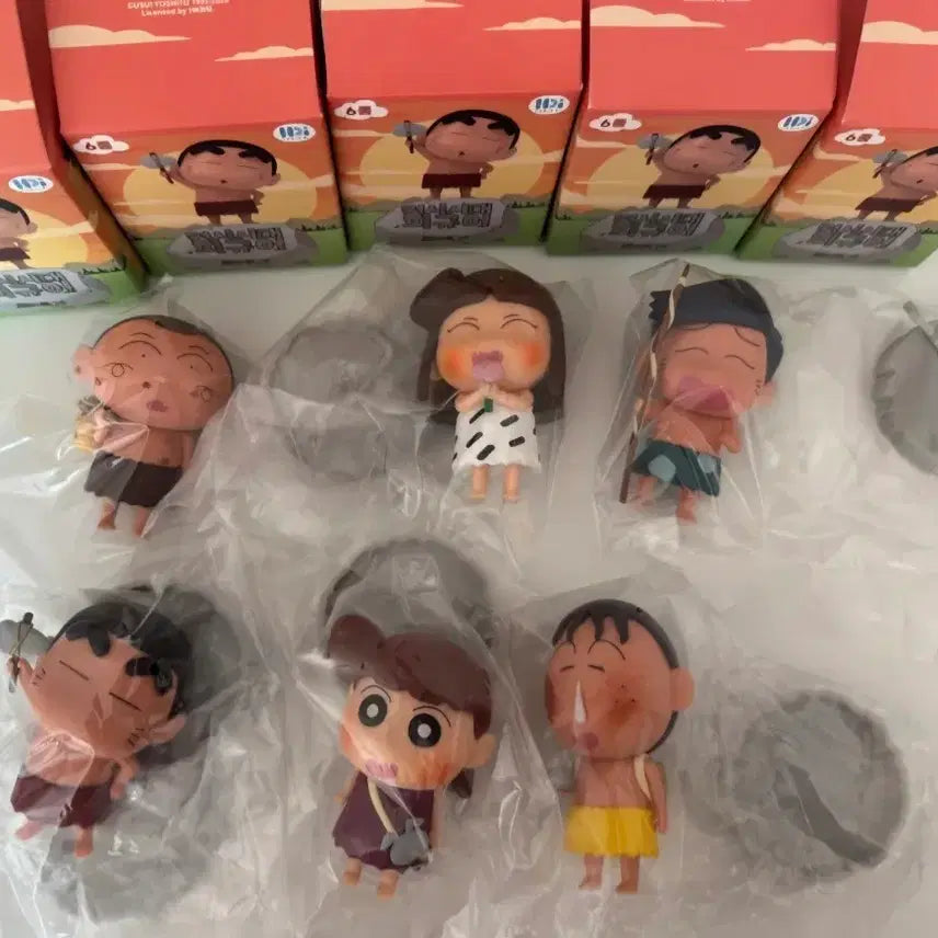 [BUNJANG] Crayon Shin-chan Primal Age Figures 6-Piece Bundle Set / 짱구는 못말려 원시시대 피규어 6종 일괄