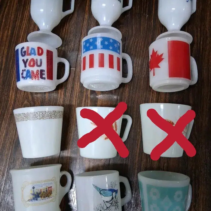 [BUNJANG] Vintage Milk Glass Mugs / 빈티지 밀크 글라스 머그