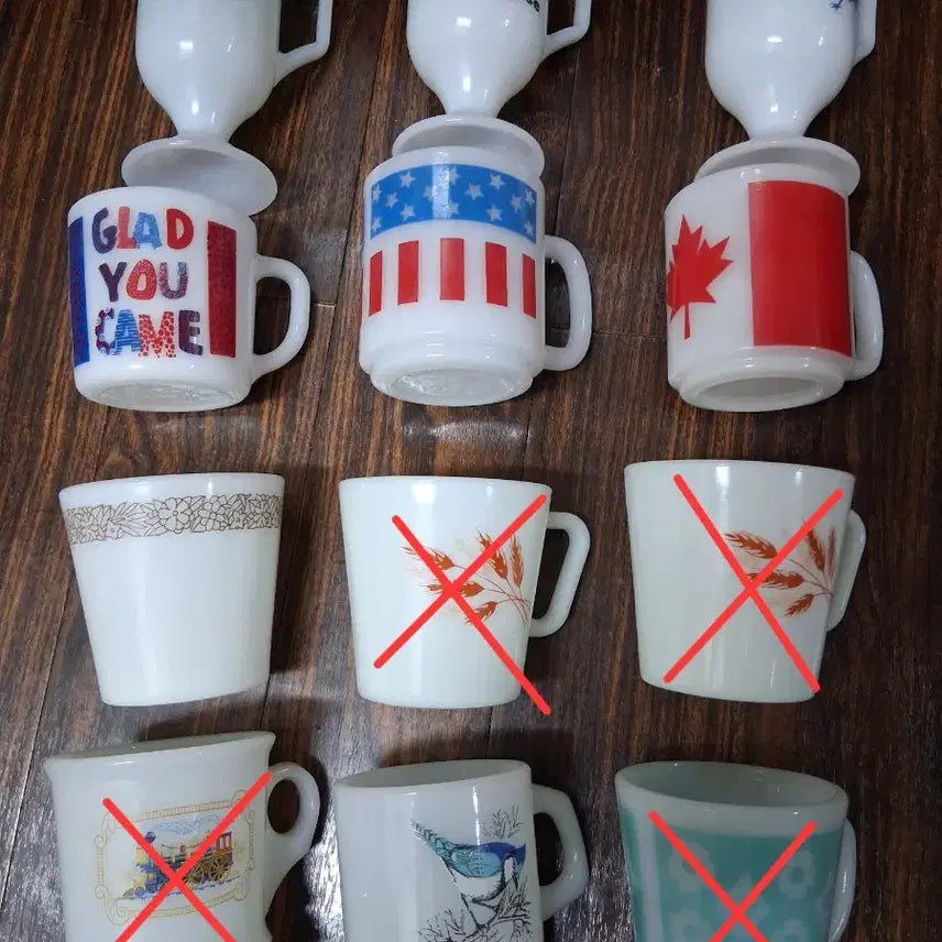 [BUNJANG] Vintage Milk Glass Mugs / 빈티지 밀크 글라스 머그