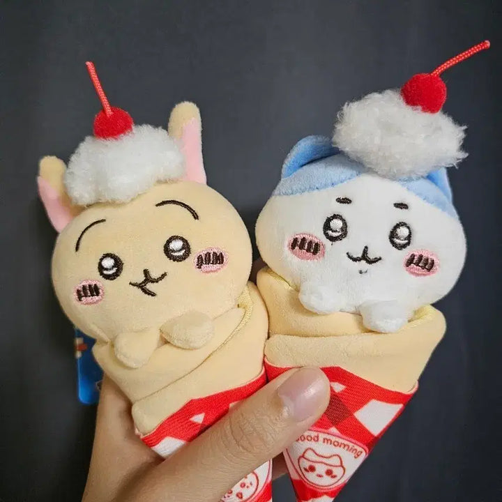 [BUNJANG] Chiikawa Crepe Mascot Keyring (Usagi &amp; Hachiware) Bundle Set / 치이카와(먼작귀) 크레페 마스코트 키링(우사기와 하치와레) 일괄가격