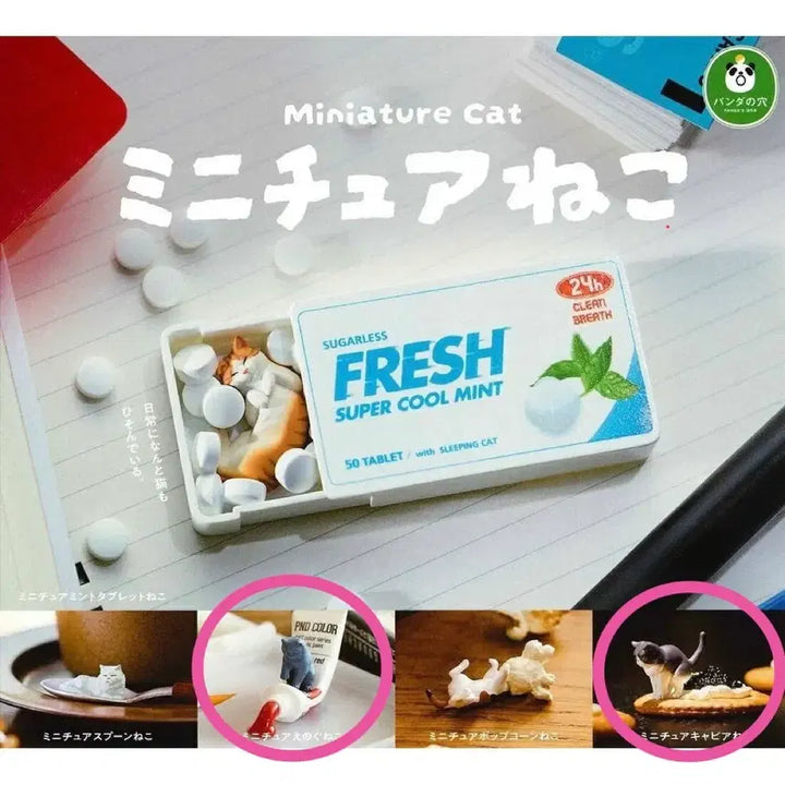 [BUNJANG] Bundle Set Miniature Cat Gacha Figures - Paint &amp; Caviar (2 Types) / 일괄) 미니어처 고양이 가챠 피규어 물감 캐비어 2종