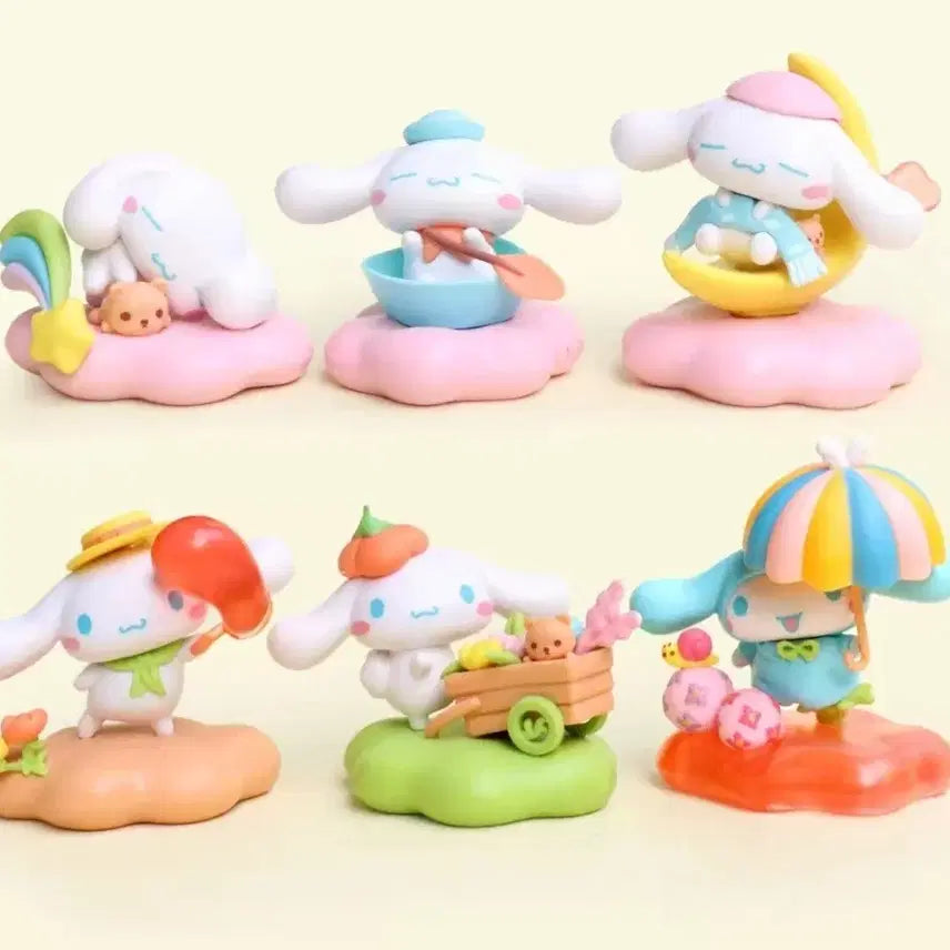 [BUNJANG] Sanrio Cinnamoroll Figure 6-Piece Set / 산리오 시나모롤 피규어 6종 세트