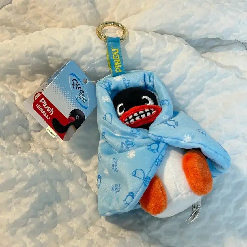 [BUNJANG] Pingu Cold Costume Plush Keychain / 택0,새상품) 핑구 감기 코스튬 인형 키링