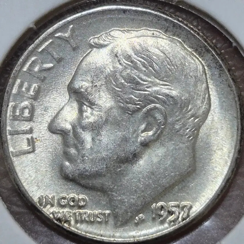 [BUNJANG] 1957 Franklin Roosevelt Dime Silver Coin / 1957년P 발행 프랭클린 루스벨트 다임. 은화 90%