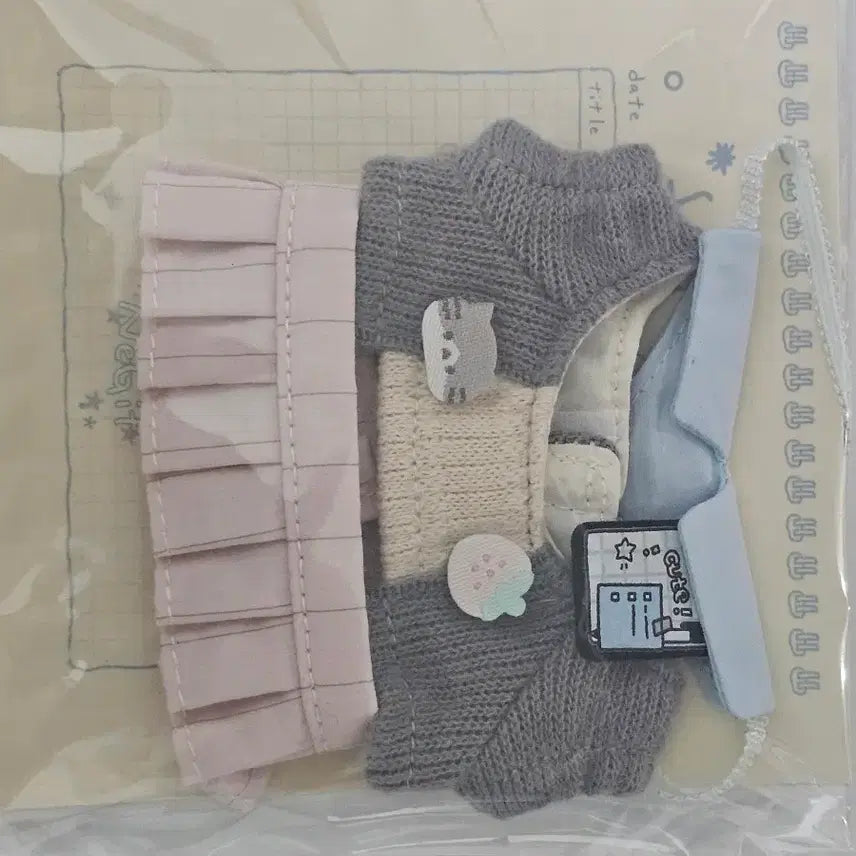 [BUNJANG] 10cm Doll Clothes Winter Uniform Set / 10cm 인형옷 겨울 교복 세트