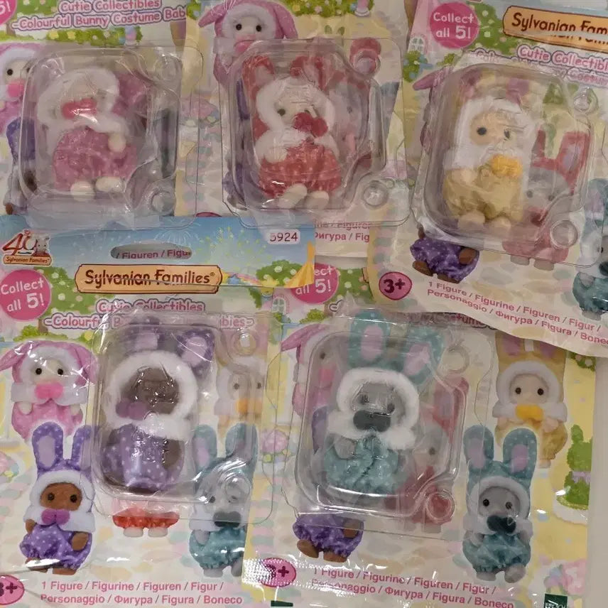 [BUNJANG] Sylvanian Families 40th Anniversary Colorful Rabbit Full Set / 실바니안 40주년 컬러풀 토끼 풀세트 민트 핑크 빨강 노랑 보라 미개봉