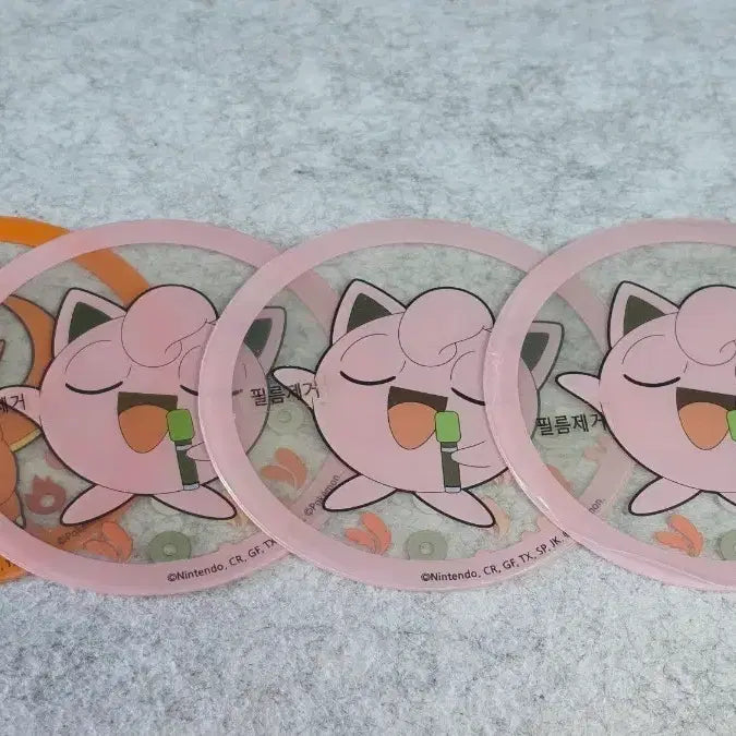 [BUNJANG] Pokemon Firey &amp; Purin Transparent Coaster Bundle Set / 포켓몬스터 포켓몬 투명 코스터 파이리, 푸린 일괄