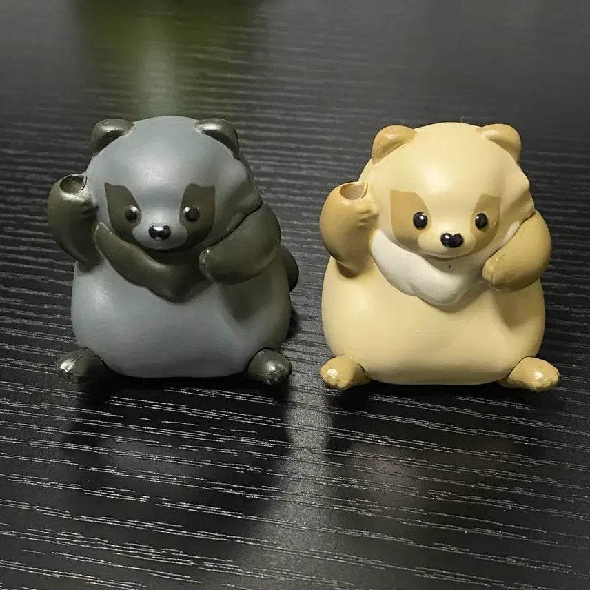 [BUNJANG] C-pla Exclusive Tanuki Leaf Holder Gachapon Figure Set (2 Types) / 일괄) c-pla 한정 너구리 낙엽꽂이 가챠 피규어 2종