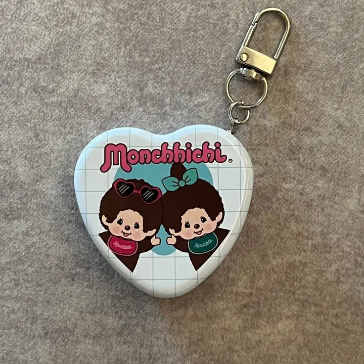 [BUNJANG] Monchhichi Heart Tin Case Keychain / 몬치치 GS 하트 틴케이스