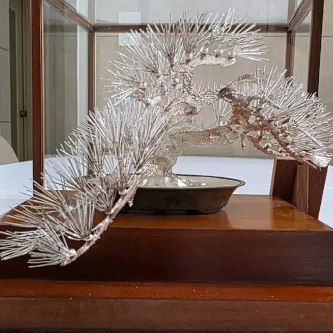 [BUNJANG] Mitsunori Sterling Silver Pine Bonsai Sculpture / 은공예품 순은 소나무 분재 순은 60.72g