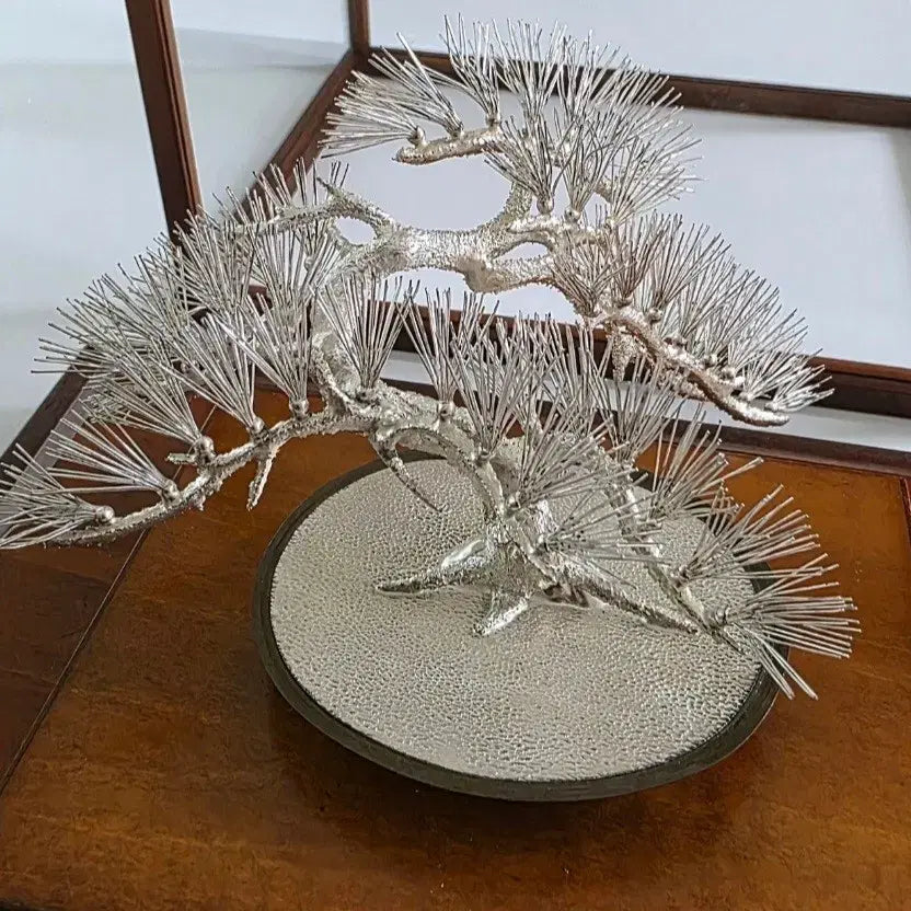 [BUNJANG] Mitsunori Sterling Silver Pine Bonsai Sculpture / 은공예품 순은 소나무 분재 순은 60.72g
