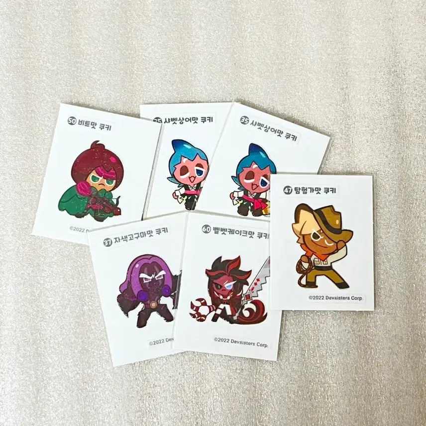 [BUNJANG] Retired Cookie Run Stickers &amp; Dibs Seals (5 Sheets) / 단종 쿠키런 비공굿 스티커 및 띠부띠부씰 5장