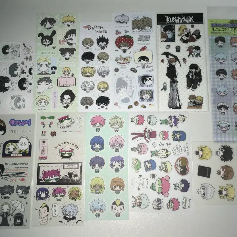 [BUNJANG] Anime Sticker Bundle Set - Various Series / 이차굿즈 애니스티커 디페 진격거 데스노트 에반게리온 사카모토데이즈 사이키쿠스오 스티커 젯젯님 rg님