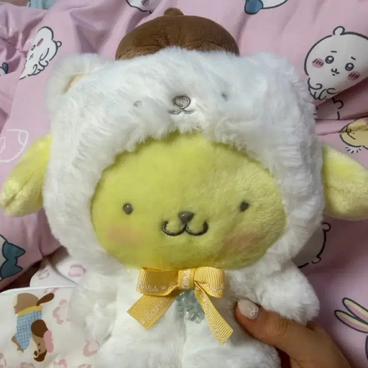 [BUNJANG] Pompompurin Fuwa Fuwa Polar Bear Plush / 폼폼푸린 후와후와 북극곰 인형