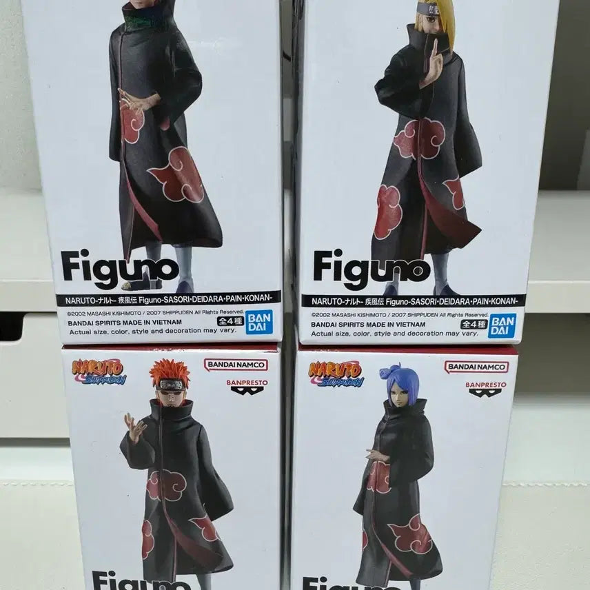 [BUNJANG] Figuno Naruto Akatsuki 4 Figure Set Bundle / Figuno 나루토 아카츠키 피규어 4종 세트 일괄