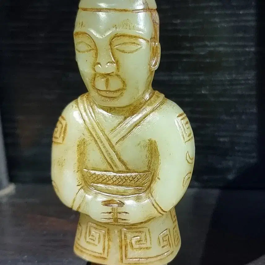 [BUNJANG] Antique White Jade Figure Sculpture / 오래된 화전옥 인물상 조각품 청백옥