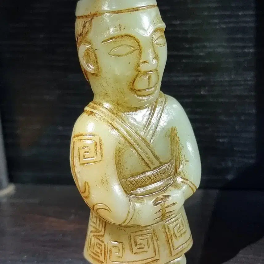 [BUNJANG] Antique White Jade Figure Sculpture / 오래된 화전옥 인물상 조각품 청백옥