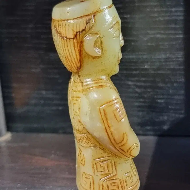[BUNJANG] Antique White Jade Figure Sculpture / 오래된 화전옥 인물상 조각품 청백옥