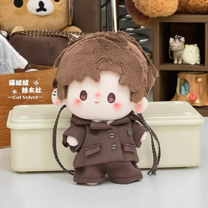 [BUNJANG] Brown Suit Set for 10cm Dolls / 10cm 인형옷 브라운 정장 수트