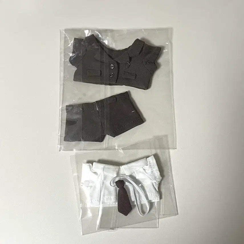 [BUNJANG] Brown Suit Set for 10cm Dolls / 10cm 인형옷 브라운 정장 수트
