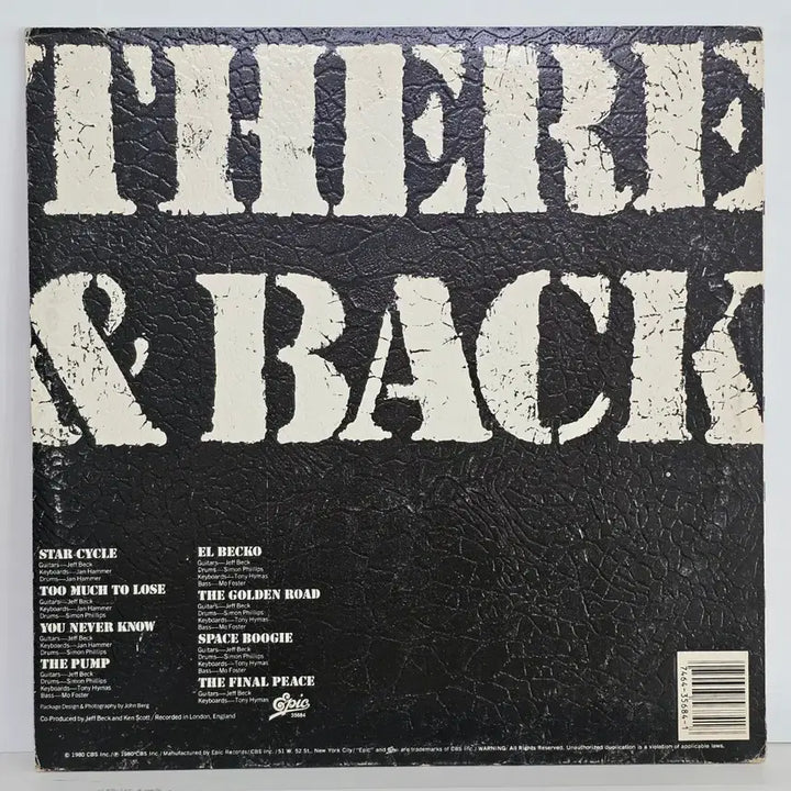[BUNJANG] Jeff Beck There &amp; Back LP (US First Press) / Jeff Beck - There &amp; Back LP