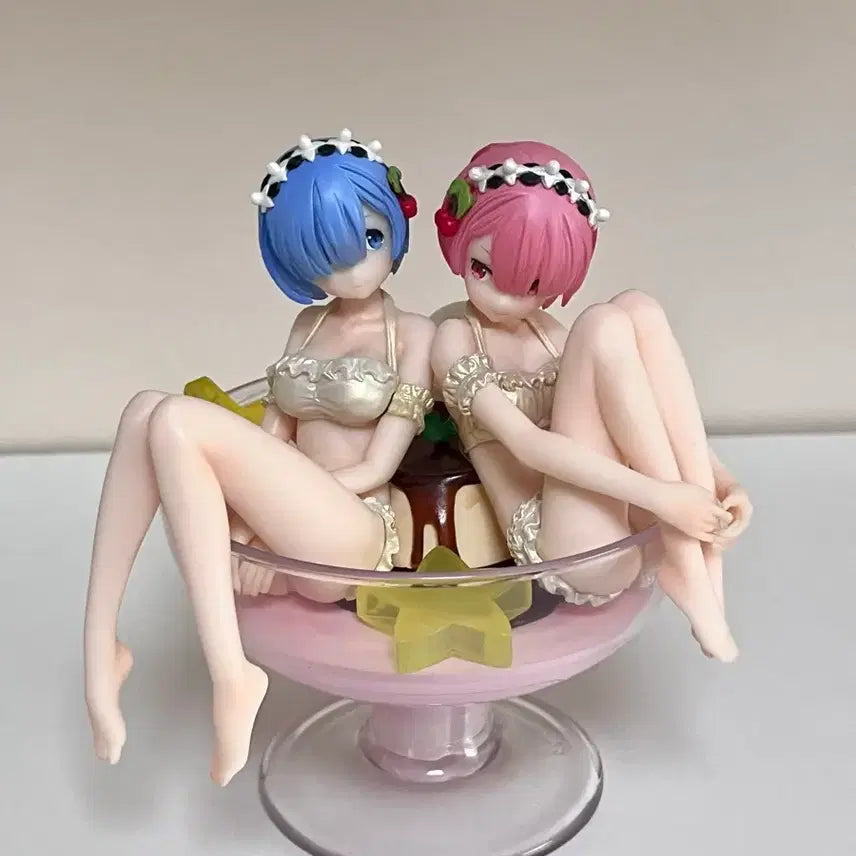 [BUNJANG] Re:Zero Ram Rem Pudding A Prize Figure / 리제로 렘람 푸딩 아라모드 a상 피규어 고전 미소녀 피규어 방꾸