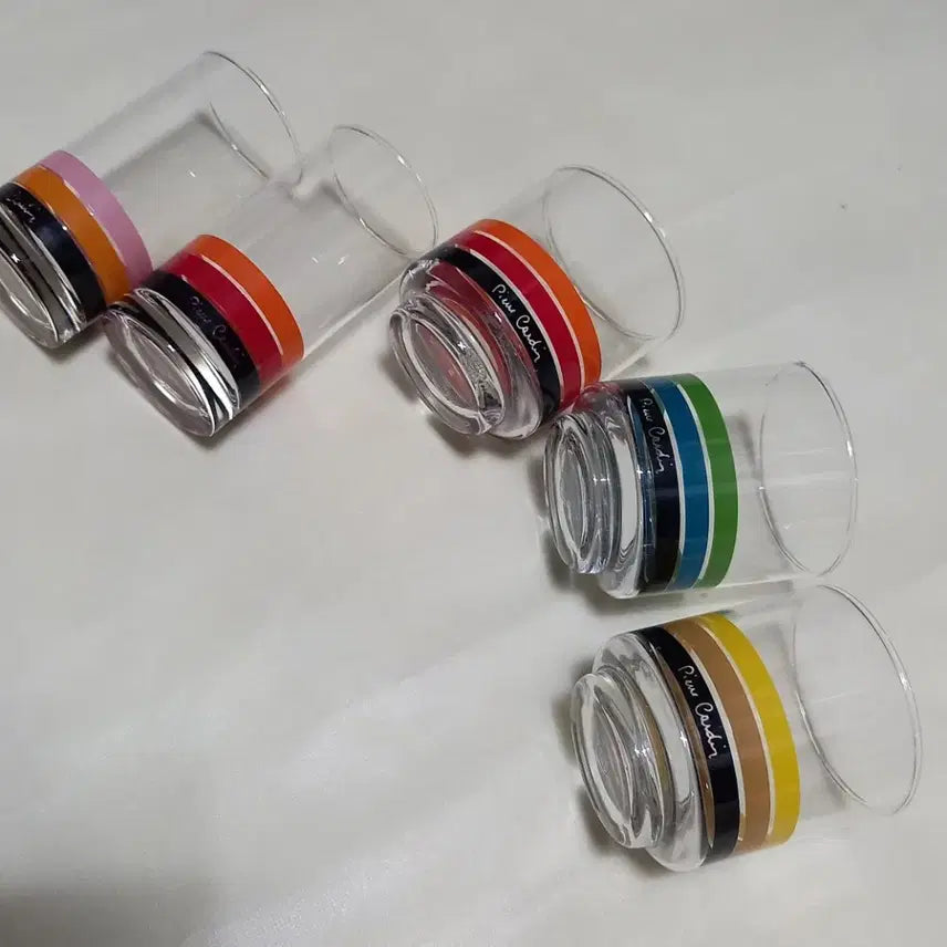 [BUNJANG] Pierre Cardin Multi Stripe Glass Cup Set / 피에르가르뎅 컵 세트 (멀티 스트라이프)