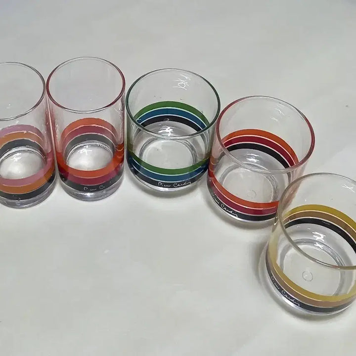 [BUNJANG] Pierre Cardin Multi Stripe Glass Cup Set / 피에르가르뎅 컵 세트 (멀티 스트라이프)