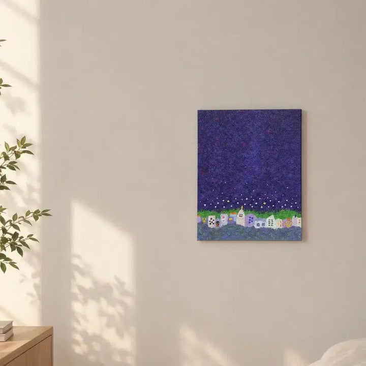 [BUNJANG] Night Sky Village Painting / 밤하늘 그림