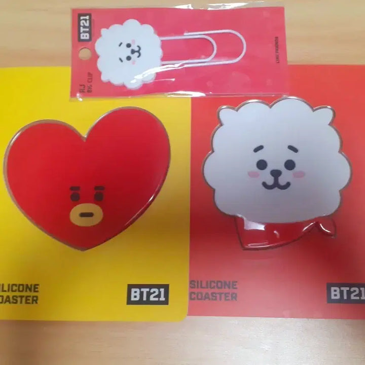 [BUNJANG] BT21 RJ &amp; Tata Silicone Coaster Set / bt21 알제이.타타 코스터