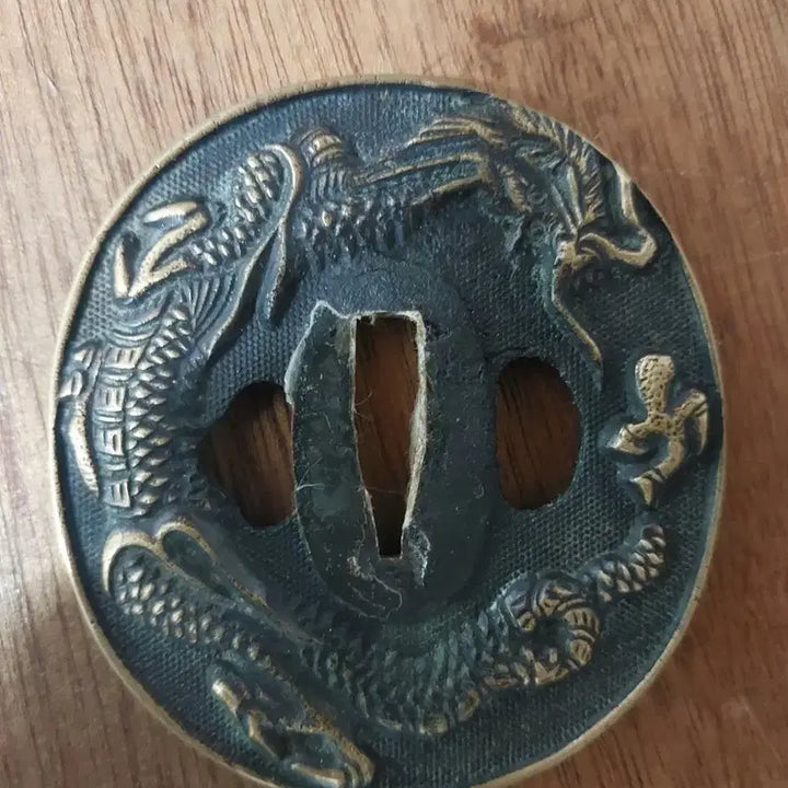 [BUNJANG] Dragon Motif Tsuba - Japanese Sword Fitting / 용 무늬 츠바 일본도 부속품
