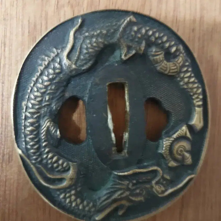 [BUNJANG] Dragon Motif Tsuba - Japanese Sword Fitting / 용 무늬 츠바 일본도 부속품