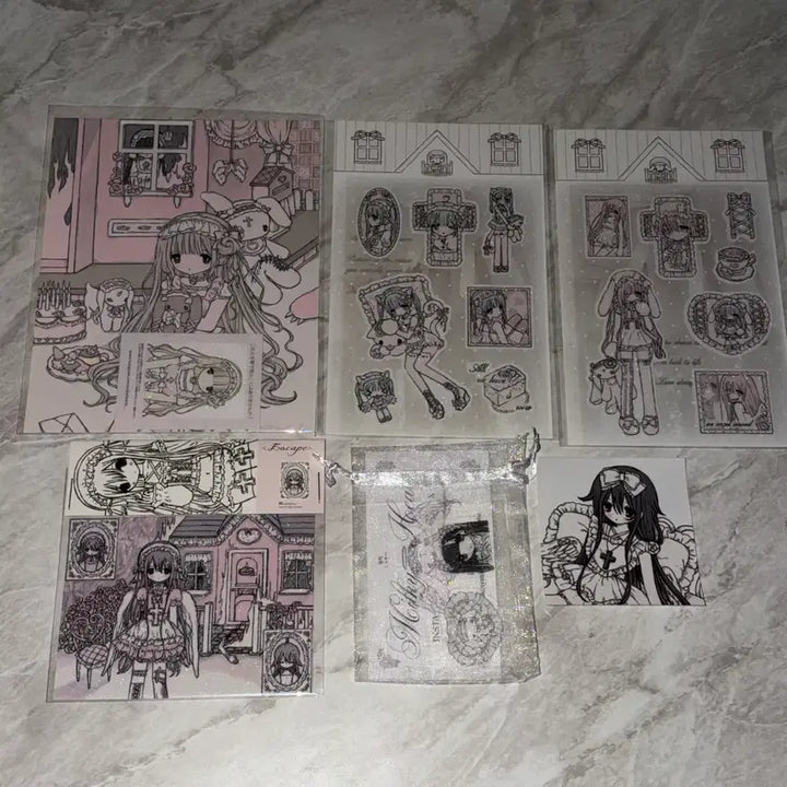 [BUNJANG] Milky Heart Sticker Bundle Set / 밀키하트 스티커 굿즈 일괄
