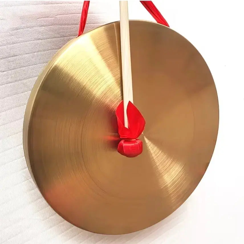 [BUNJANG] 32cm Bell Set with Mallet and Red Ribbon / 징 32cm 세트 (채 포함)