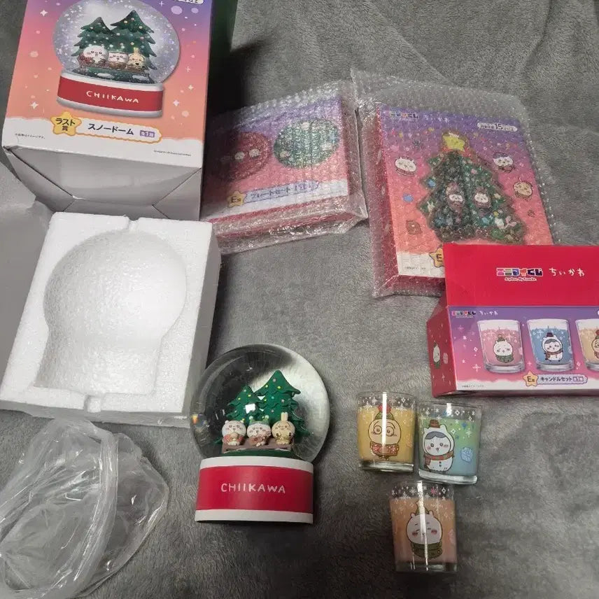 [BUNJANG] Chiikawa Animai Kuji Snow Globe Set / 치이카와 애니마이 쿠지 스노우볼 등