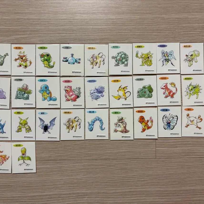 [BUNJANG] Pokemon Artwork Ttibusil Sticker 32 Types Bundle Set / 포켓몬 아트워크 띠부씰 32종 판매
