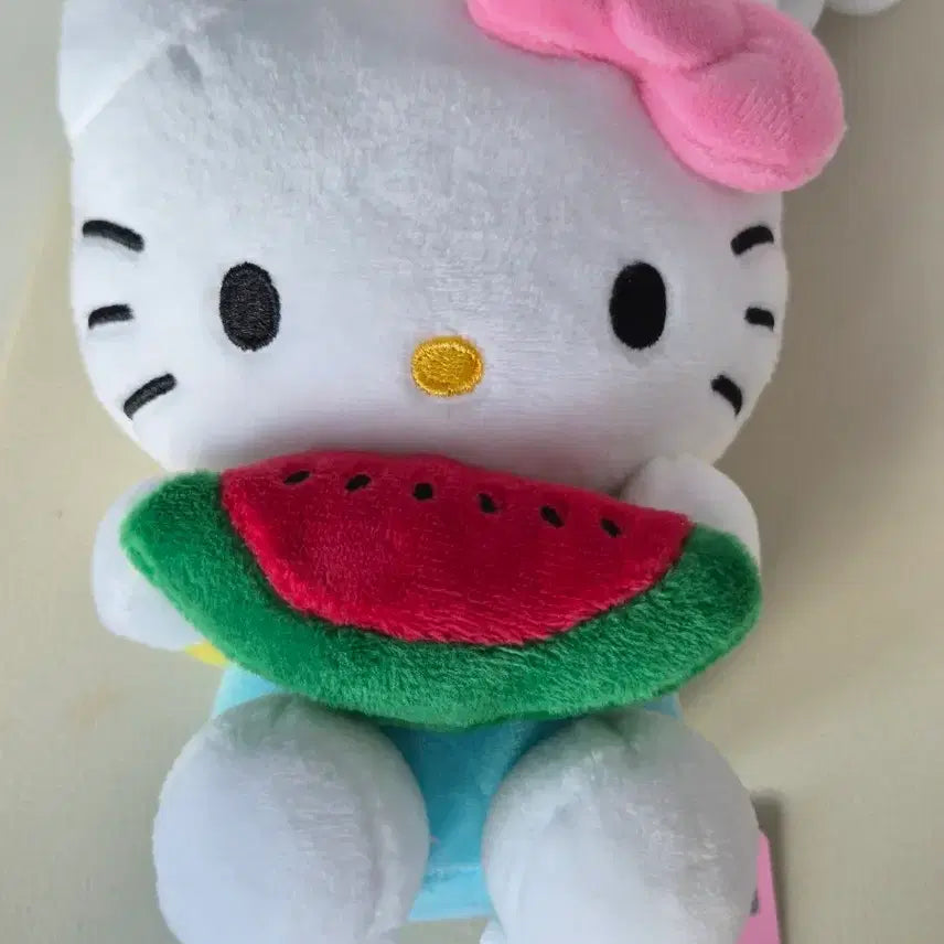 [BUNJANG] Sanrio Hello Kitty Watermelon Plush Keychain / [새상품] 헬로키티 수박 인형 키링