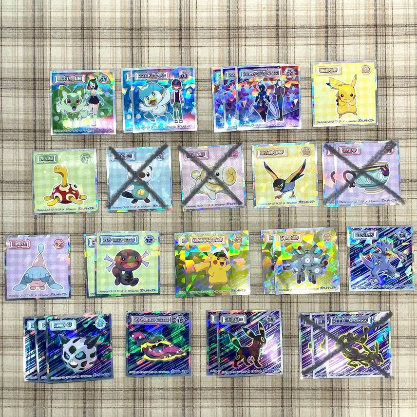 [BUNJANG] Pokemon Japanese Wafer Seal Set - Assorted Characters / (개별) 포켓몬 일본 웨이퍼씰 - 냐오하 리코, 꾸왁스 도트, 파라블레이즈 아메시오, 단단지, 팔데아우파, 몸지브림, 캡틴피카츄, 레어코일, 얼음귀신)