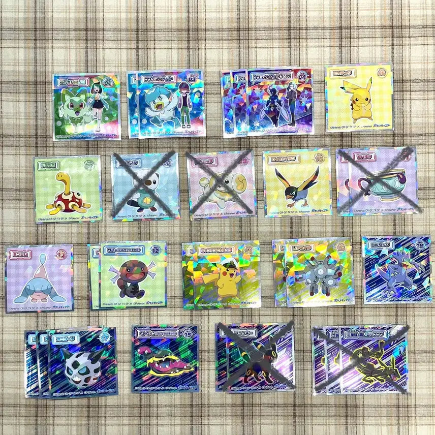 [BUNJANG] Pokemon Japanese Wafer Seal Set - Assorted Characters / (개별) 포켓몬 일본 웨이퍼씰 - 냐오하 리코, 꾸왁스 도트, 파라블레이즈 아메시오, 단단지, 팔데아우파, 몸지브림, 캡틴피카츄, 레어코일, 얼음귀신)